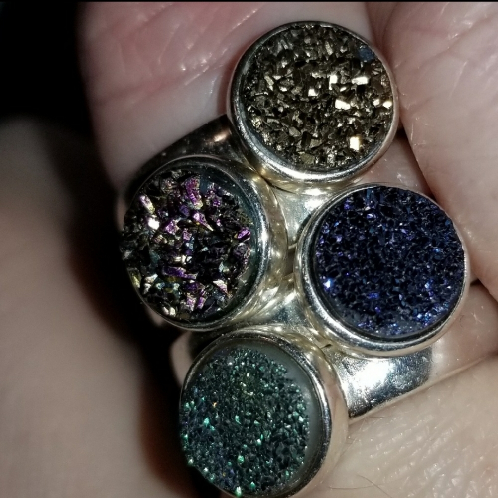 Druzy Quartz & Sterling Silver ring - Picture 5 of 10